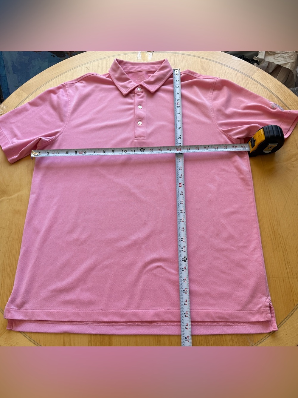 Vineyard Vines Performance Golf Polo Shirt Pink Large 301 Club Moisture Wicking - Picture 8 of 9